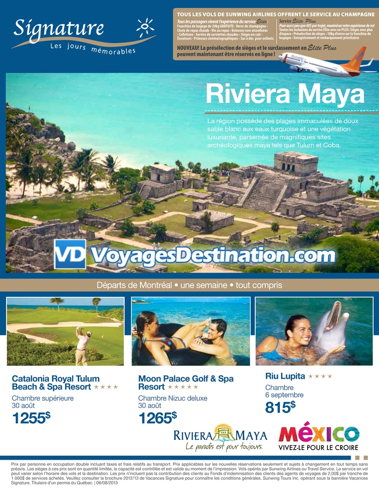 Riviera Maya, Mexique - 1 semaine tout compris - Départs de Montréal ...