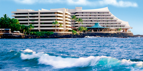 Royal Kona Resort pool at night