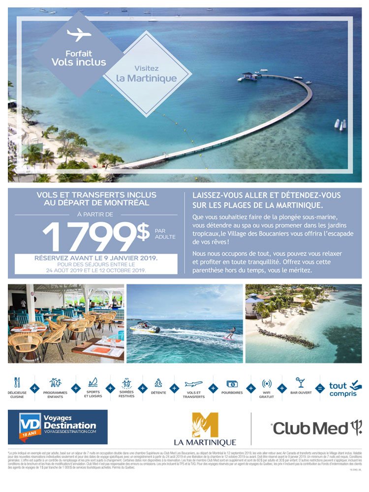 Club Med - Relaxez-vous en Martinique | Voyages Destination