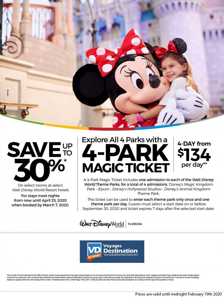 Explore All 4 Parks with a 4Park MAGIC TICKET! Voyages Destination